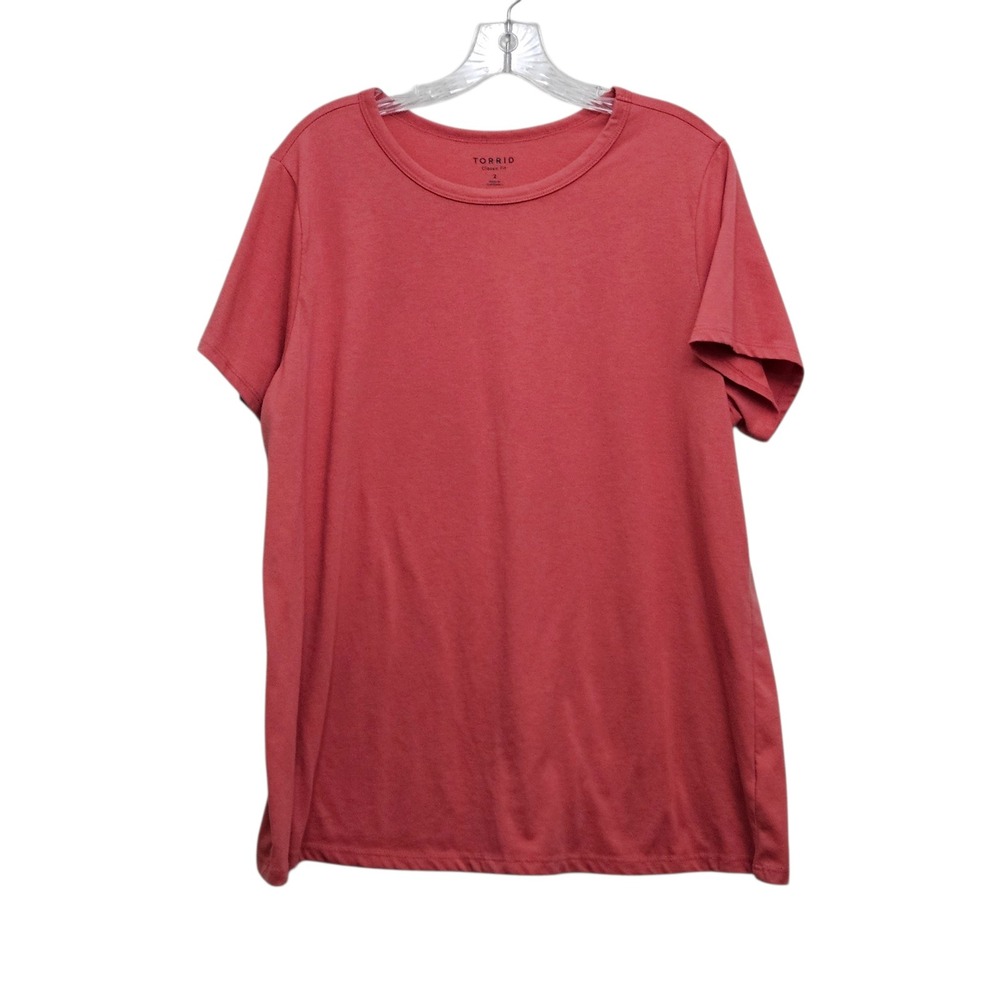 Torrid T-Shirt Womens 2x Pink Classic Fit Short Sleeve Crewneck Basic Tee